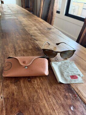 Ray-Ban Erika RB4171 710/T5 Polarized Tortoise Sunglasses + Case and Cloth